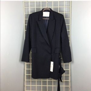 Zara Pinstripe Wool Blazer